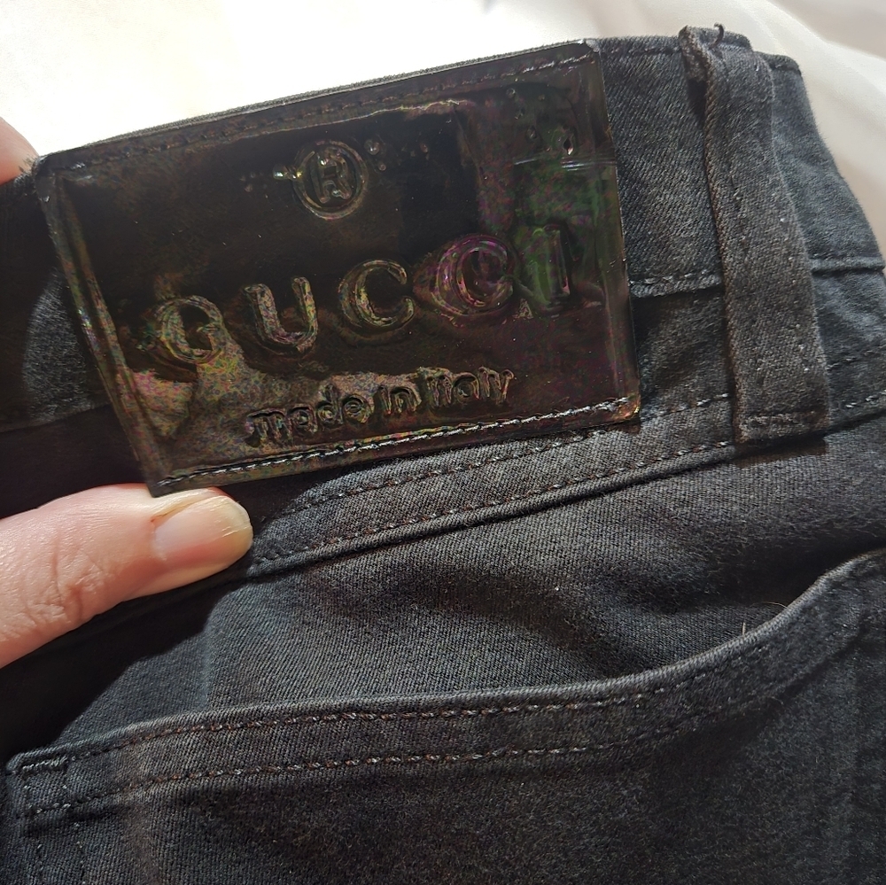 Gucci Black Skinny Jeans 38 Dark Denim Pants Luxury View 5